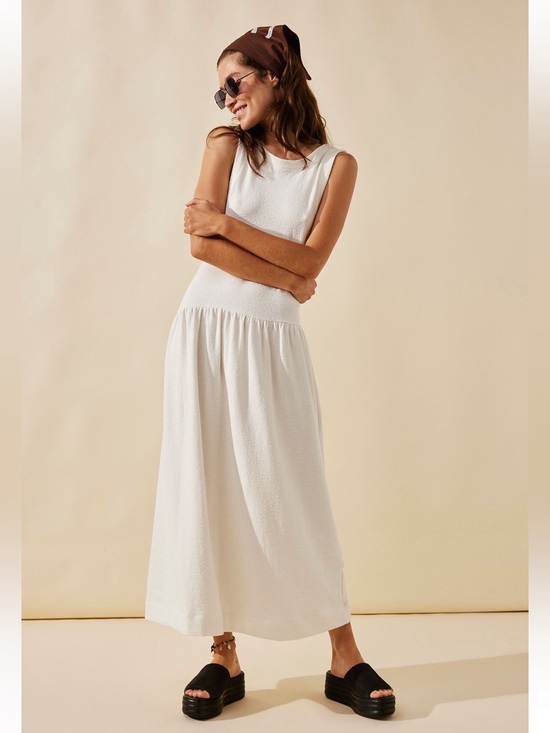 Free People Dresses & Skirts - Free People Easy Does It Maxi Dress-white slubby French terry-NWT